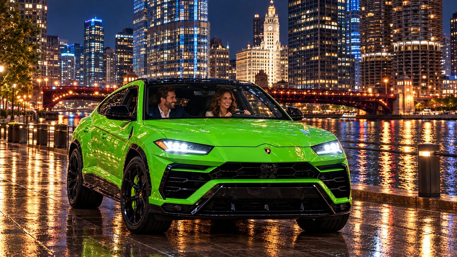 Homecoming with a car from Lamborghini Rental Chicago